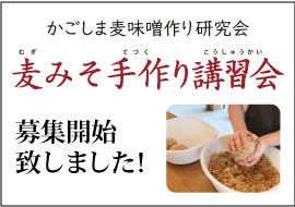 麦みそ手作り講習会 10月開催分、募集開始致しました。